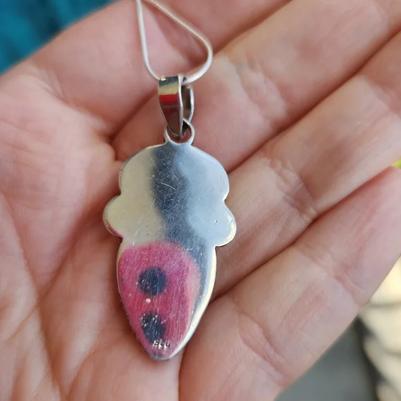 Handmade Sterling Silver 925 White Buffalo 2 Tier Pendant Charm And Snake Chain - Picture 3 of 7